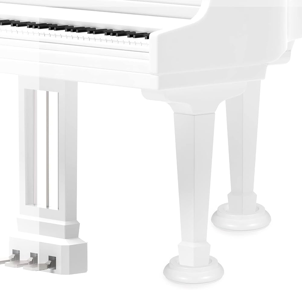 White Caster Cups For Grand Pianos - Set of 3 - Large