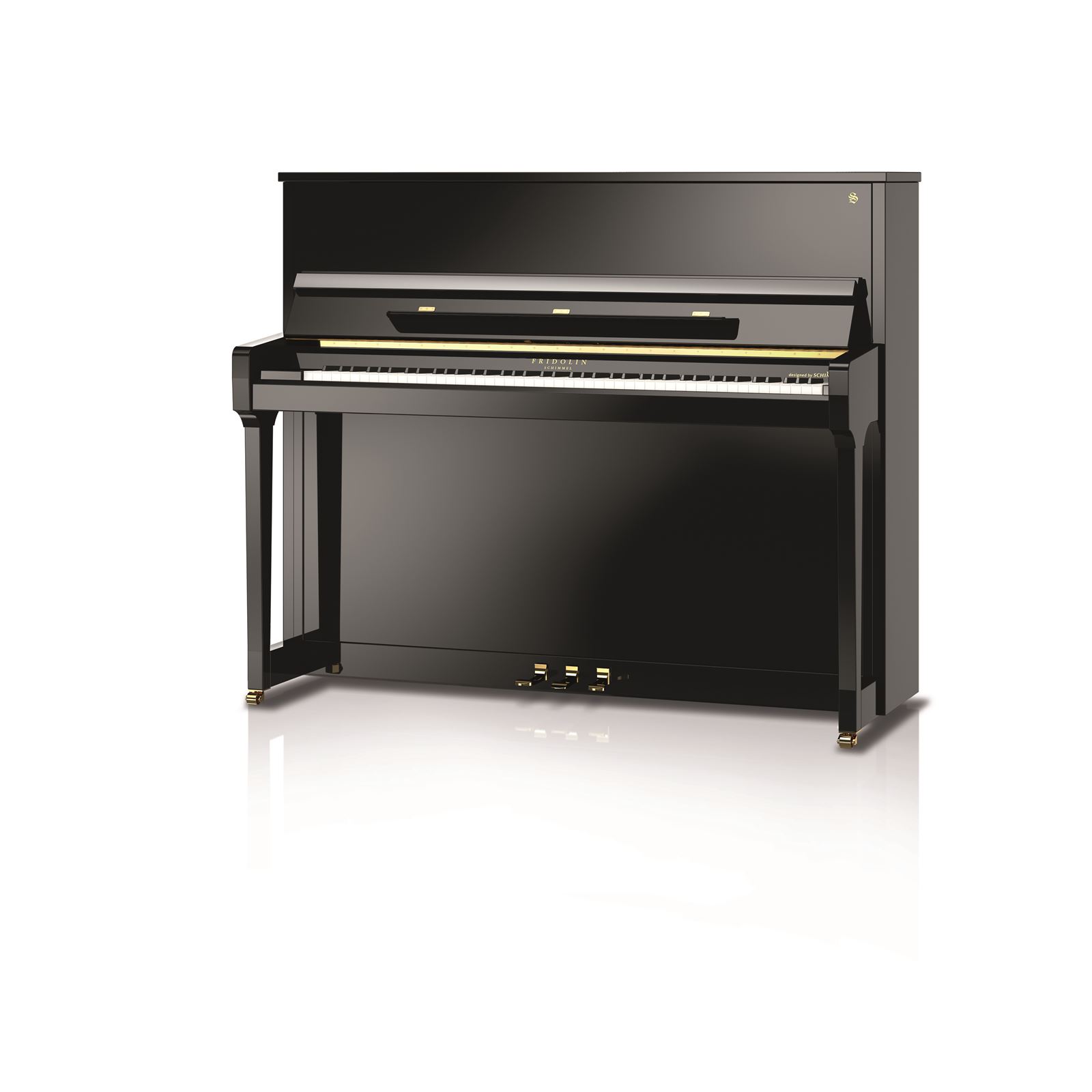 Fridolin Schimmel F123-TEP Upright Piano - Polished Ebony