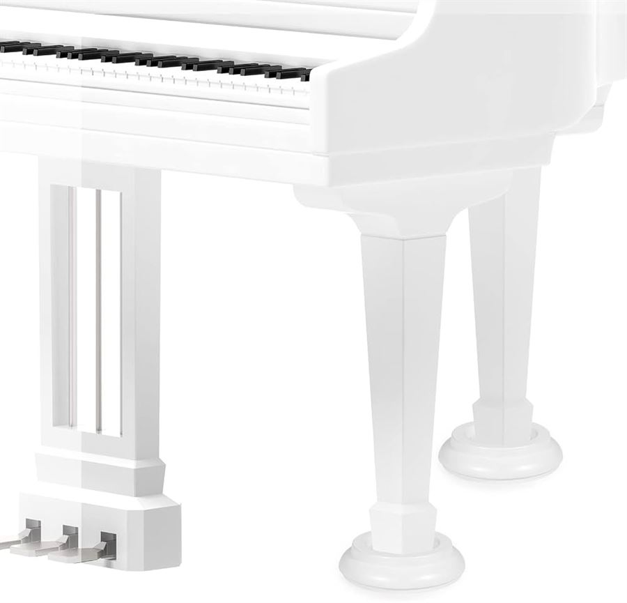 White Caster Cups For Grand Pianos - Set of 3 - Large